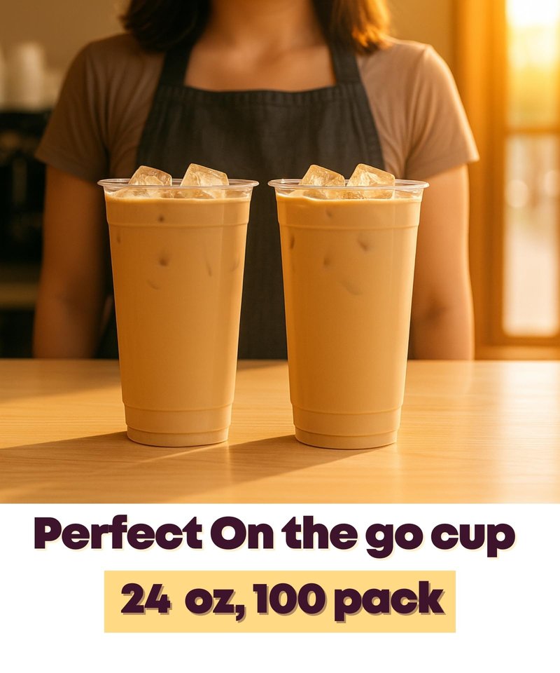 Aatriet 100 Pack 24 oz Clear Plastic Cups, 24oz Clear Disposable Punch Cups Wine Glasses, Sturdy Recylable Drinking Cup for Wedding Party, Cocktail Cup, Plastic Tumblers for Cold Drinks