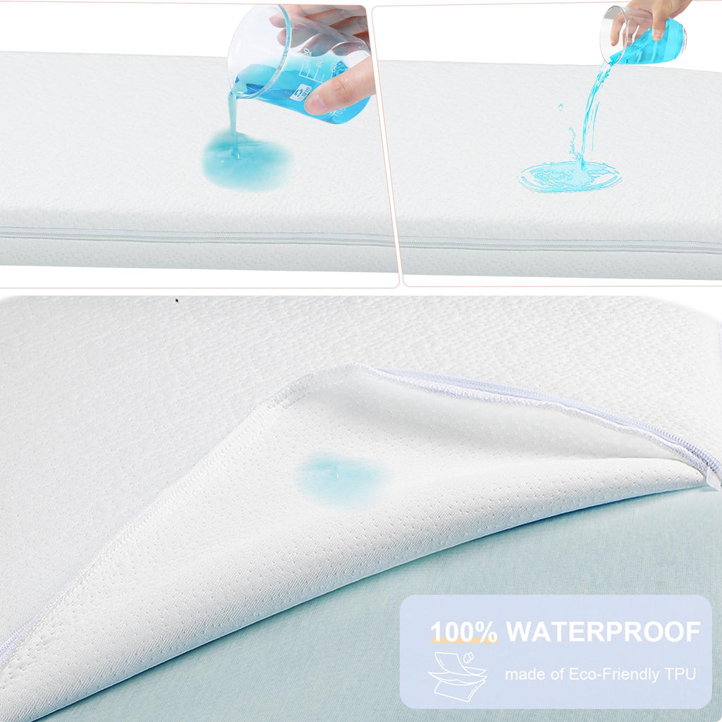 NeoBorn Baby Bassinet Mattress Pad, 33" x 20" Dual Sided Comfort Gel Memory Foam Mattress with Removable Breathable Soft Tencel Cover Fit for Baby Delight/Mika Micky/KoolerThings Bassinet