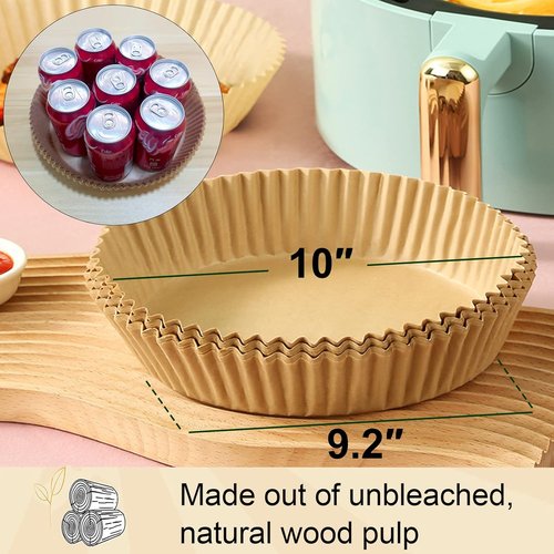 Large Air Fryer Disposable Paper Liners - 10 Inch Non-Stick Parchment Pads for 7qt Power XL Air Fryer