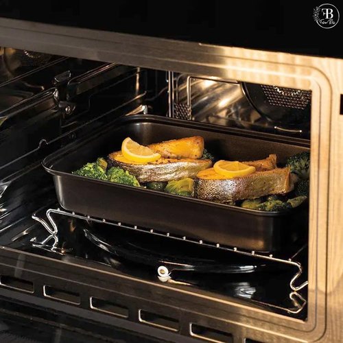 Fusion Bliss Nonstick Baking Sheets Set - 3-Piece Heavy Duty Carbon Steel Pans for Roasting & Baking