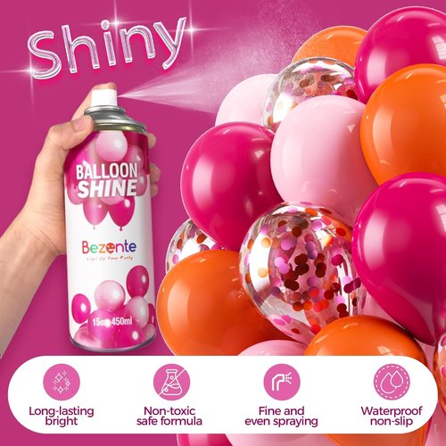 Bezente Balloon Shine Spray - 15 oz Waterproof High Shine Spray for Long-Lasting Party Balloon Decor