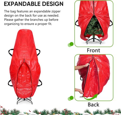 BALEINE Christmas Tree Storage Bag - 9 ft Tear-Resistant PE Material with 4 Reinforced Handles | Green