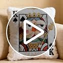 Queen of Spades Playing Card Throw Pillow, 14x16 Inch 3D Embroidered Cushion