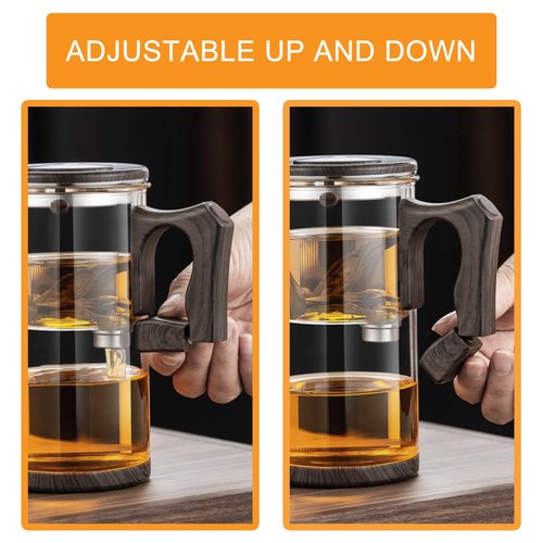 Tea Pot - 750ml/25.4oz Magic Witchcraft Glass Teapot with Strainer Loose Leaf Tea Innovative Water Separation Magnetic Teapot,Borosilicate Glass Tea Infuser Elegant Gift Packaging