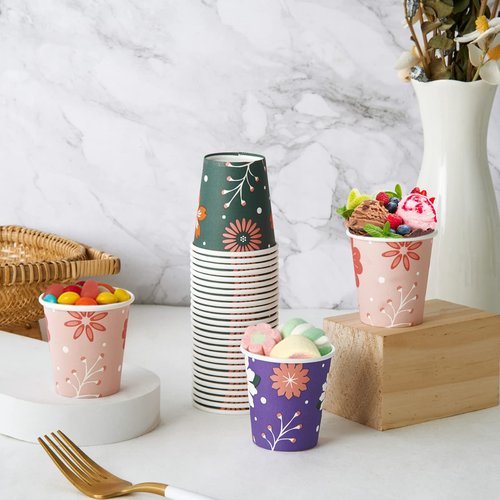 TV TOPVALUE 600 Pack 3 oz Paper Cups, Disposable Colorful Mini Cups for Mouthwash, Hot Drinking Used for Party, Picnic, Travel and Events