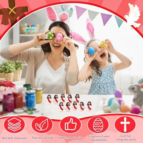 Bememo Mini Jesus Figures - 50 Pcs Christ Toys for Sunday School & Religious Parties | Red