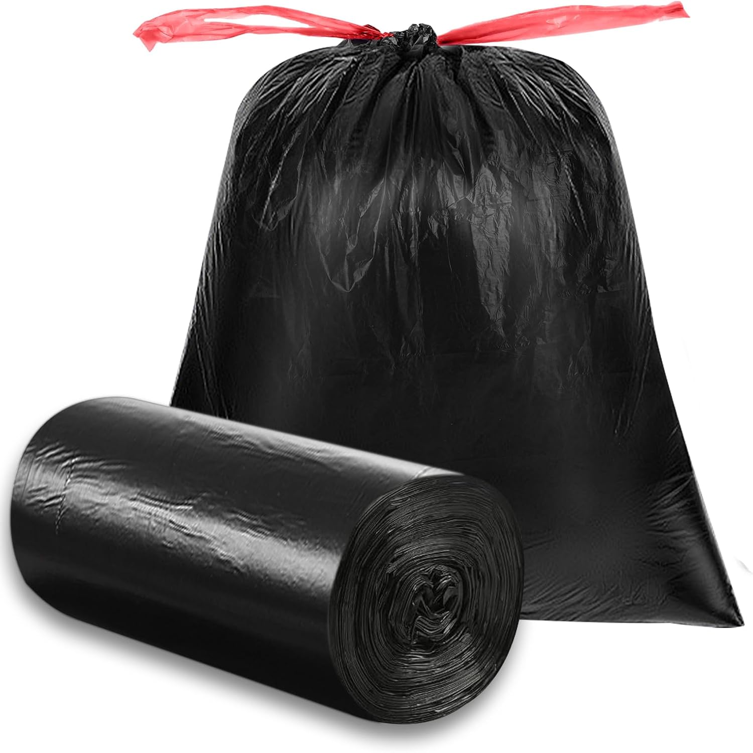 O2frepak 33 Gallon Heavy Duty Drawstring Kitchen Trash Bags - Clean Fresh Scent | 30 Count, 80x100cm