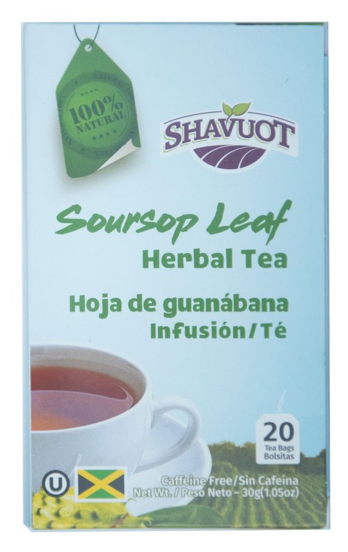 Shavuot Soursop Leaf Herbal Tea – 100% Natural, Caffeine-Free, 40 Tea Bags Total – Herbal Tea from Jamaica
