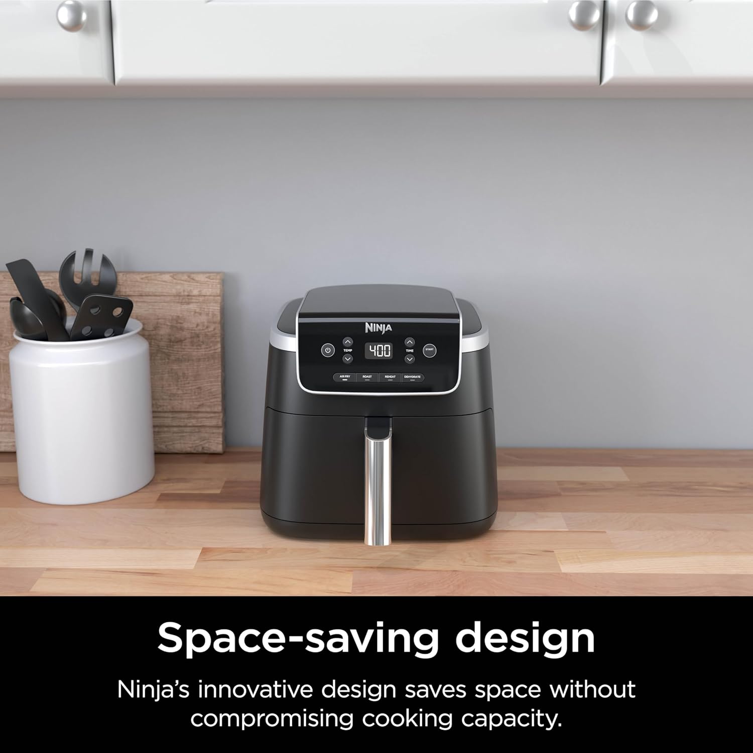 Ninja Air Fryer - 5 QT Capacity for 4lbs of Fries | 4-in-1 Pro Air Fry, Roast, Reheat, Dehydrate | 400°F Max Temp | 1750 Watts | Grey