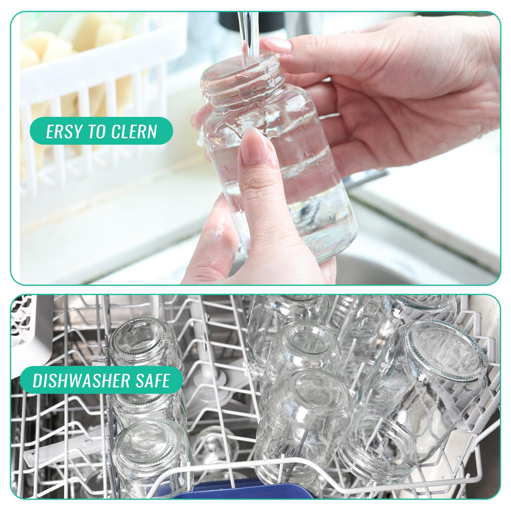 CAKKVDE 16 Pack 4 oz Glass Ginger Shots Bottles with Black Caps,Leakproof 4 oz Juice Glass Bottles with Lids for Wellness Shot,Ginger,Beverages