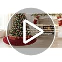 TOCHGREEN Red Knitted Christmas Tree Skirt 36 Inches - Diamond Cable Knit