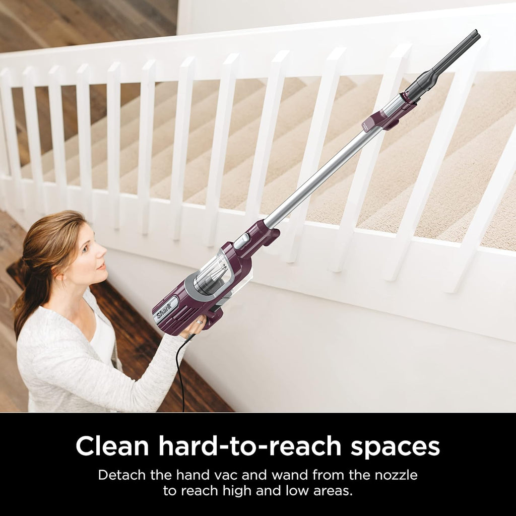 Shark HZ702 Ultralight PetPro Corded Stick Vacuum - PowerFins & Odor Neutralizer Technology | Wine Purple