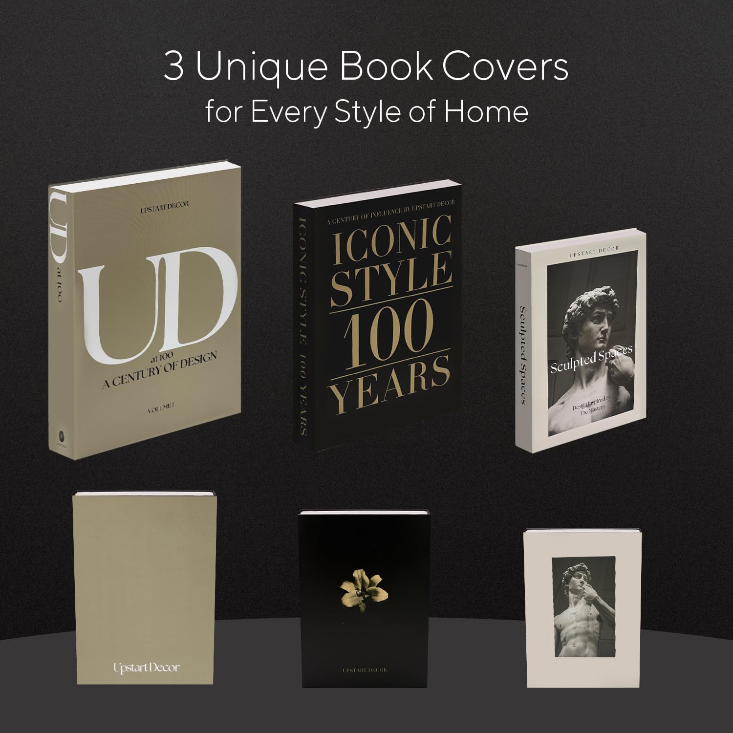 Regine Switzerland Aesthetic Decorative Books - Set of 3 Faux Designer Books for Mid-Century Decor | Minimalist Storage Box