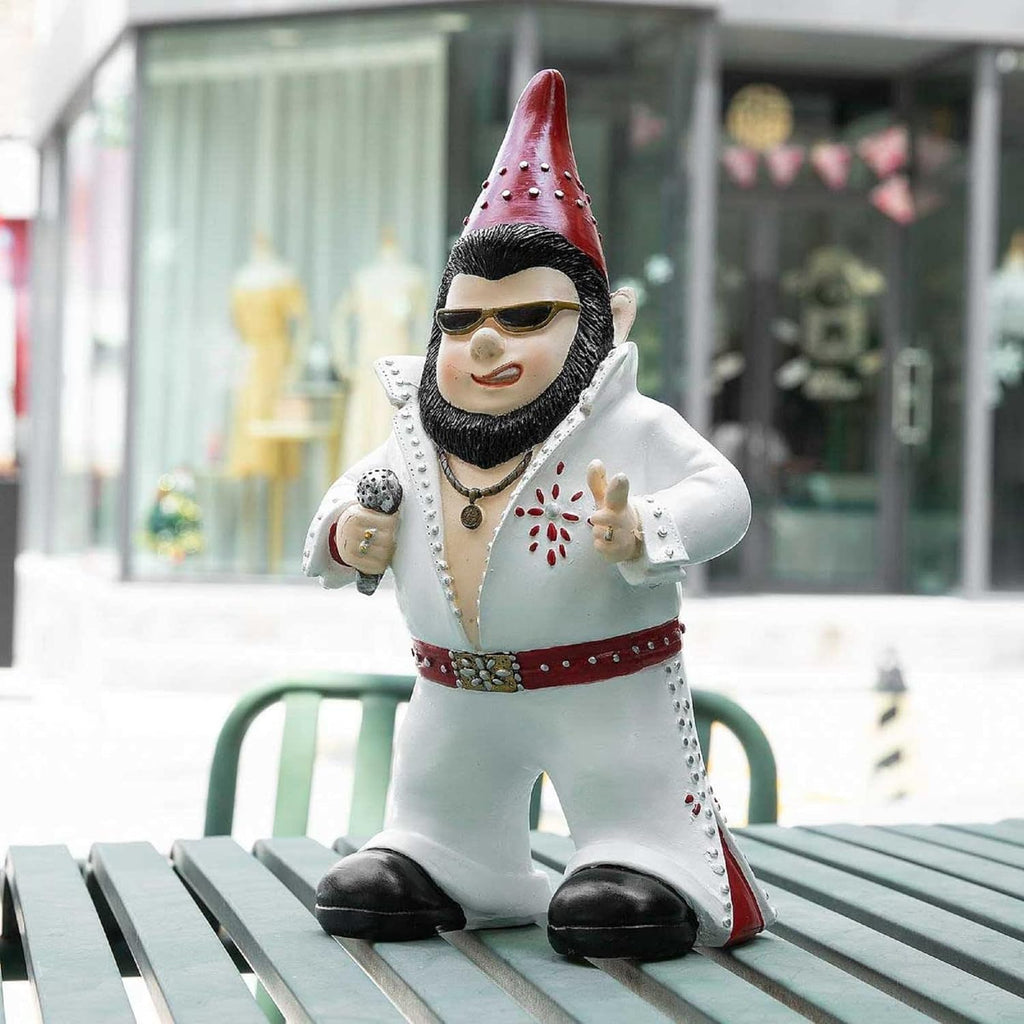 Singer Gnome Garden Statue - Large Outdoor Resin Dwarf Figurine for Unique Home Decor | Funny Patio Ornament