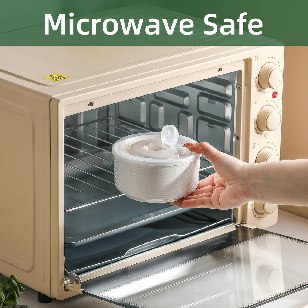 Adewnest Ceramic Bowls with Lids: 20 oz Microwave Safe Food Storage Containers for Soup, Salad, Cereal, Leftovers, Meal Prep, Lunch, Picnic, Camping, Serving - Airtight, White, Set of 6