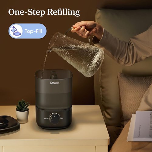 LEVOIT Classic 160 Ultrasonic Cool Mist Humidifier - Easy Fill & Clean, Quiet Operation, 2.5L, Black