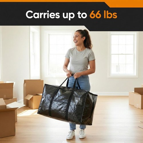 HOLDN’ STORAGE Extra Large Moving Bags - 10-Pack Heavy-Duty Reusable Totes with Zipper Lids | 30 & 45 Gallon