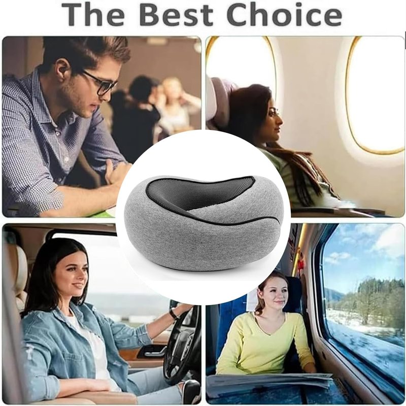 Travel Neck Pillows for Airplanes 2026 New Travel Pillow Neck Travel Pillow Memory Foam Airplane Pillow for Offices and Cars(Dark Grey)