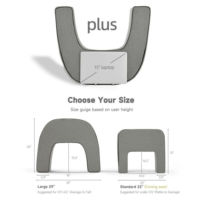 AskDesk Reading Pillow for Lap,Extra Large Soft Foam Lap Desk Pillow,Arm Rest Pillow for Adult,Reading Pillow/Gaming Pillow/Working Bed Desk,for Sitting in Bed,Floor,Sofa,Large Size