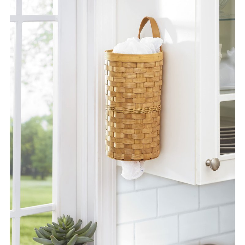 Plastic Bag Dispenser Baskets (Natural Honey)