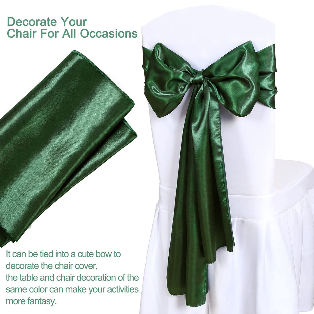 B-COOL Set of 10 Satin Table Runner Forest Green 12x108 inch Smooth Silky St. Patrick's Day Table Runner for Wedding Brithday Reception Party Banquet Decoration