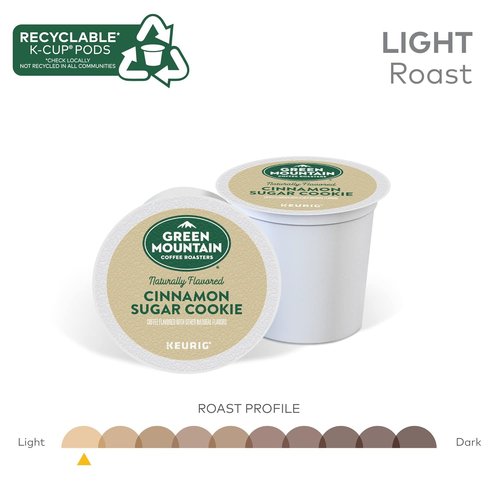 Green Mountain Coffee Roasters Cinnamon Sugar Cookie Coffee - 72 Count Keurig K-Cup Pods