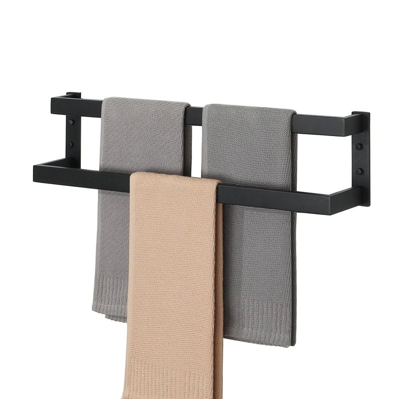 Alise Double Towel Bar, 24" Towel Racks for Bathroom Wall Mounted SUS304 Stainless Steel, Heavy Duty Bathroom Towel Holder, Quick Drying Towel Hanger, Matte Black