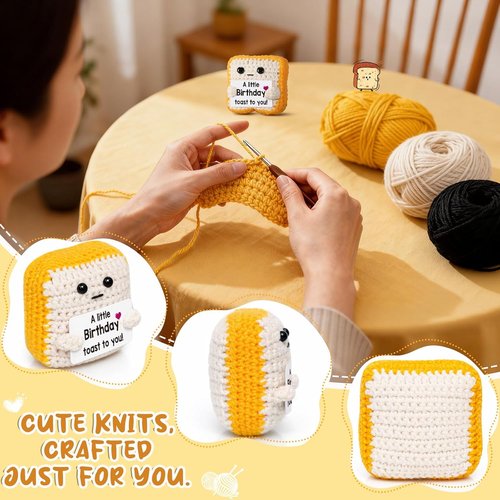 Funny Birthday Gifts | A Little Birthday Toast by [Brand Name] - Unique Crochet Card for Women, Men, Mom, Dad