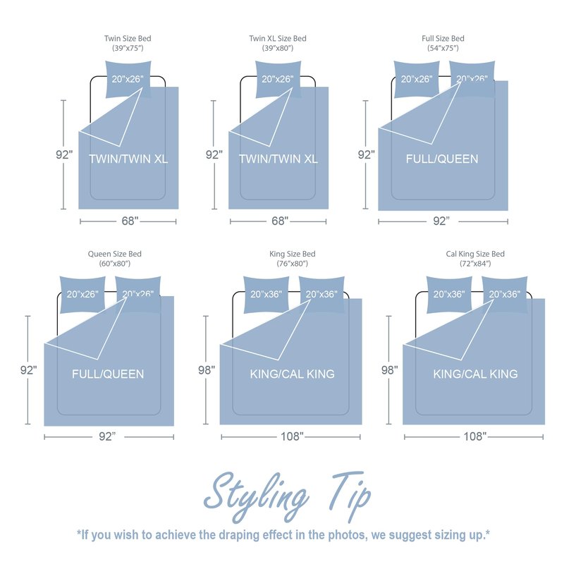 Swift Home Twin/Twin XL Baby Blue Comforter Set - Ruched 3D Floral Pintuck Bedding Set - 2 Pieces Bed Linen, 1 Comforter and 1 Pillow Sham