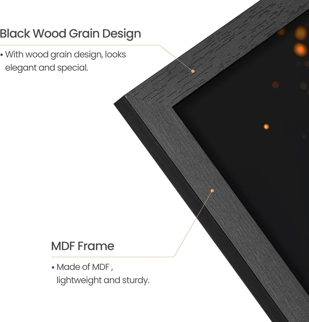Upsimples 8.5x11 Picture Frame - Stylish Black Wall Gallery Frame for Photos | Single Pack
