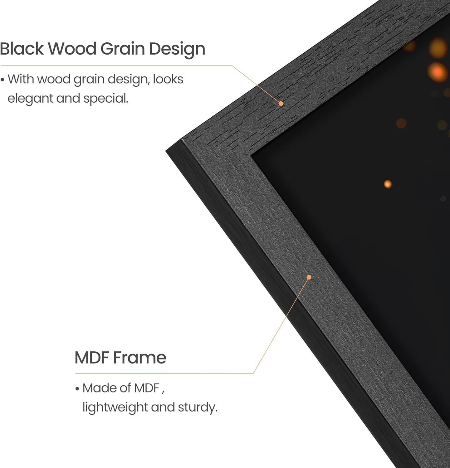 Upsimples 8.5x11 Picture Frame - Stylish Black Wall Gallery Frame for Photos | Single Pack
