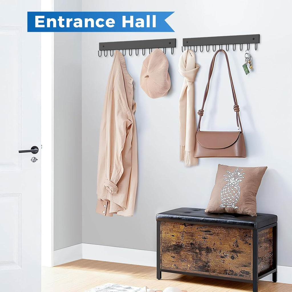Skiennix Wooden Belt Hanger - Wall-Mounted 2-Pack with 24 Storage Capacity | 180° Rotating Design for Ties, Scarves, and More