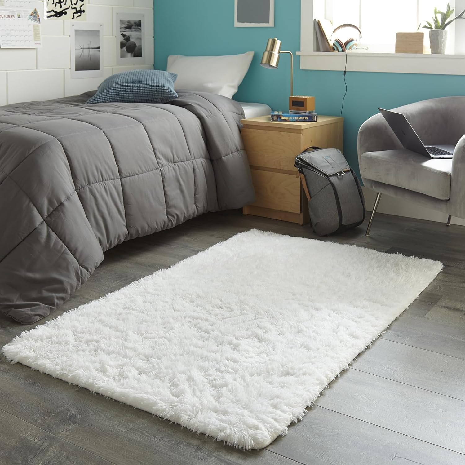 Ophanie White Shaggy Area Rug - Fluffy Soft Carpet for Bedroom & Nursery | 3x5 Small Plush Design