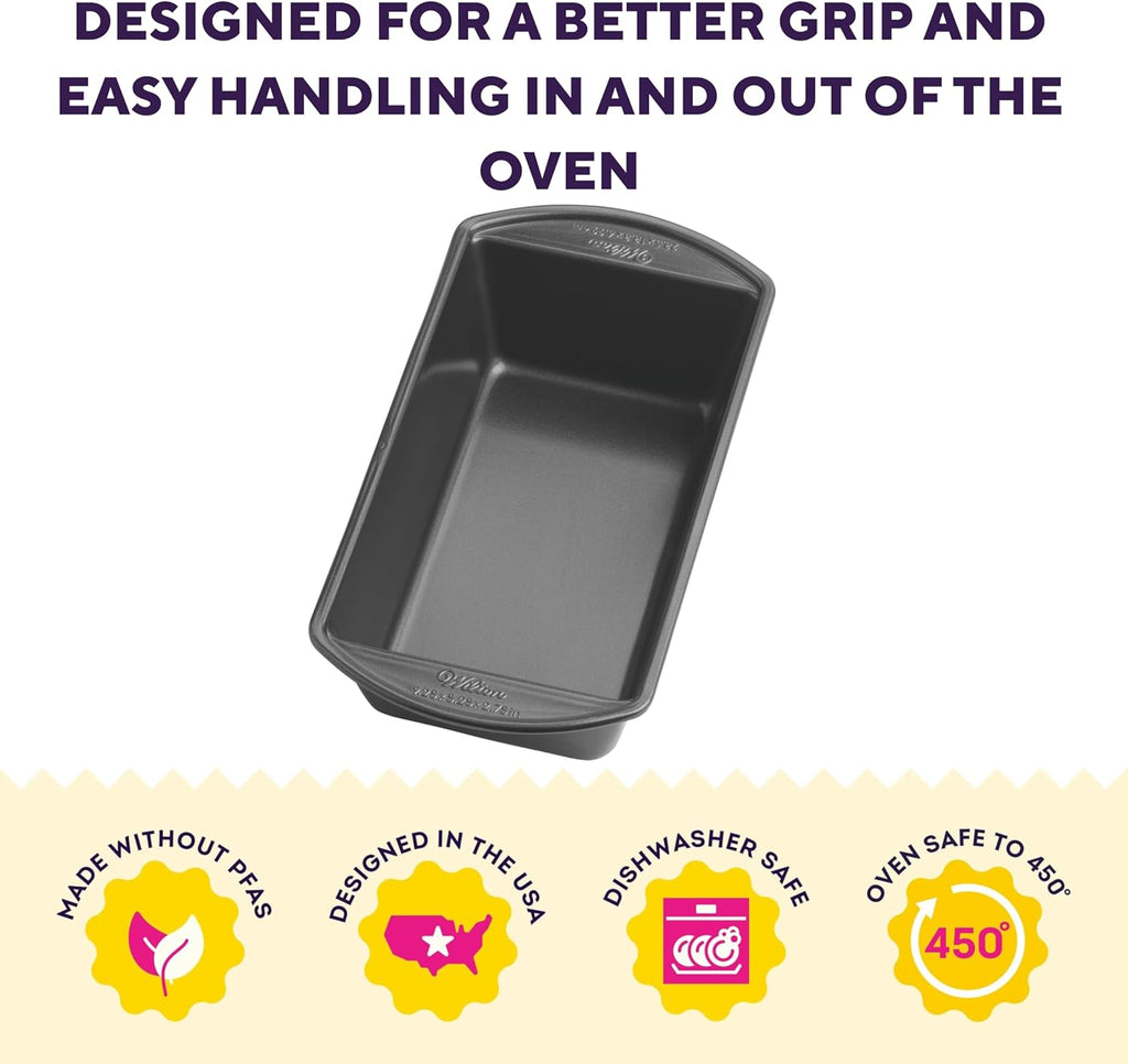 Wilton Gold Non-Stick Bakeware Large Loaf Pan | Perfect for Breads & Pound Cakes - 9.25 x 5.25 x 2.75 Inch