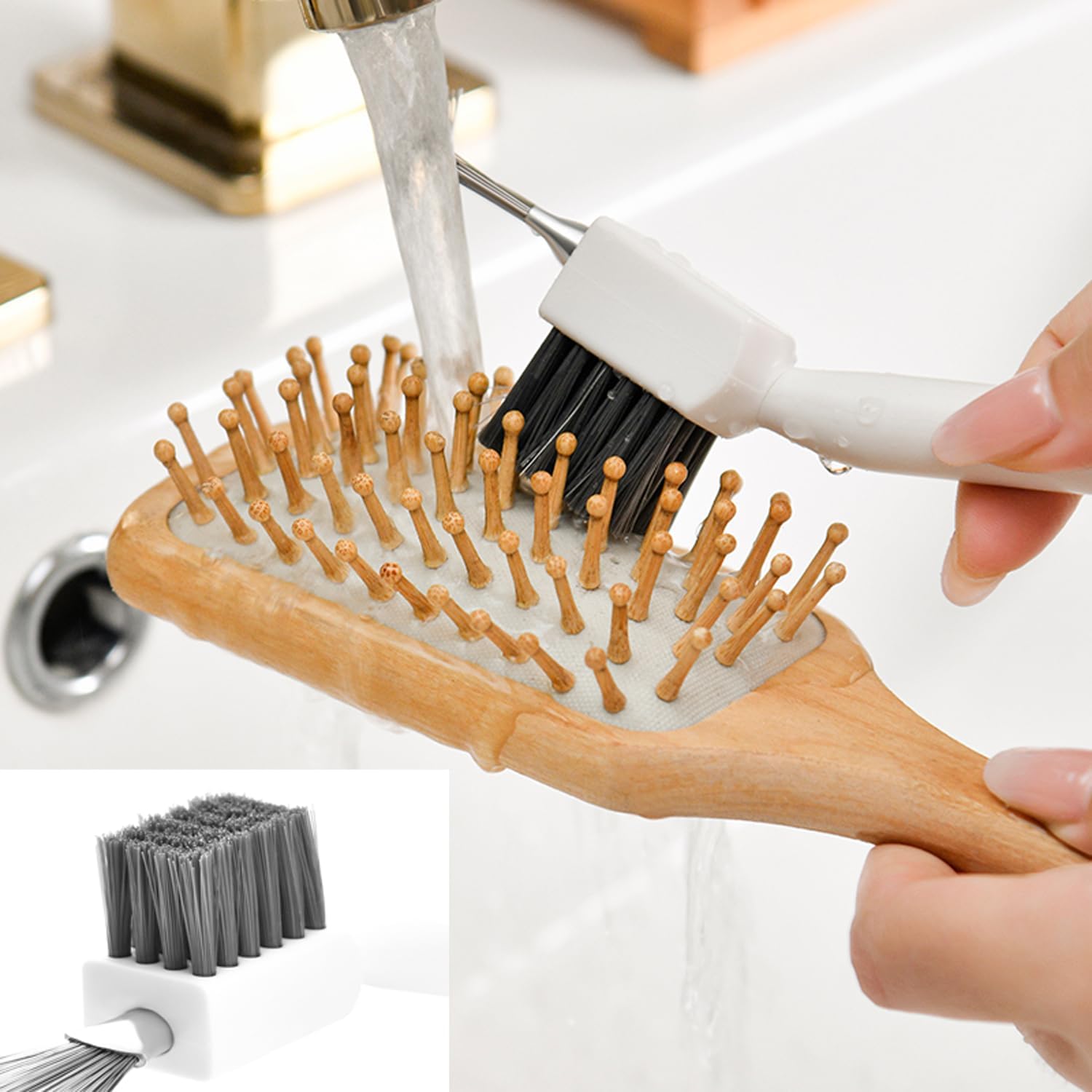 Regine Switzerland Hair Brush Cleaner Tool - 2-in-1 Metal Wire Comb & Rake for Easy Hair Removal