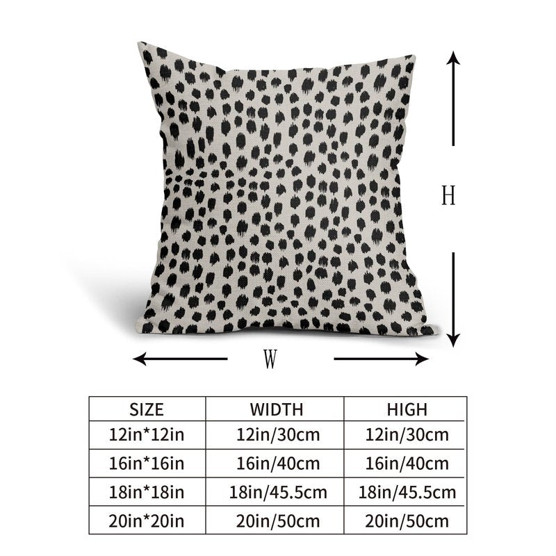 Black Cream Polka Dot Pillow Covers 24x24 Set of 2 Outdoor Modern Art Throw Pillows Boho Design Brush Strokes Decorative Pillowcase Square Cushion Cover Linen Pillow Case for Home Sofa Couch Bed