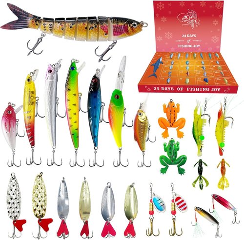 Fishing Advent Calendar 2025 - 24 Days of Bait Surprises with Bionic Lures & Crankbaits | Perfect Christmas Gift for Men & Boys