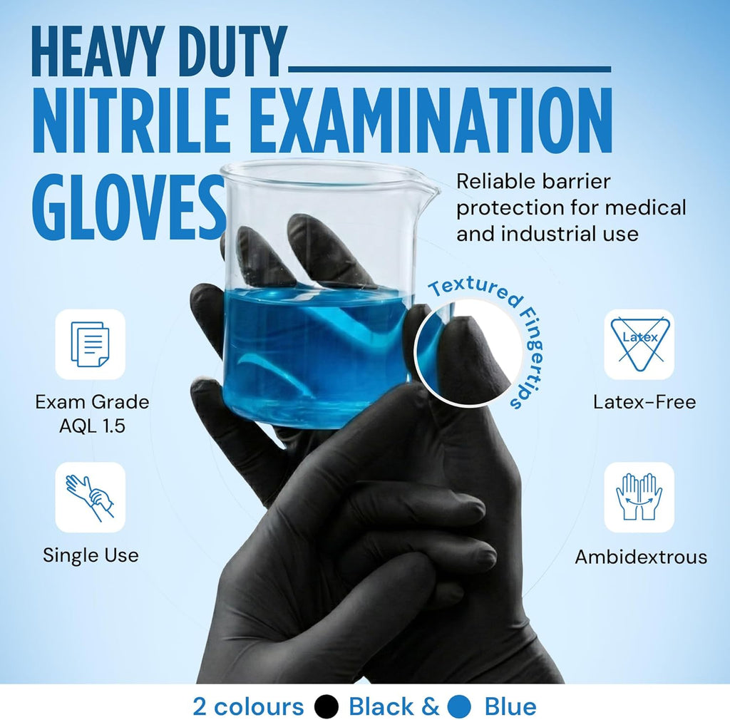 Skiennix Nitrile Exam Gloves - Latex-Free, Powder-Free, Non-Sterile | Ideal for Medical & Kitchen Use