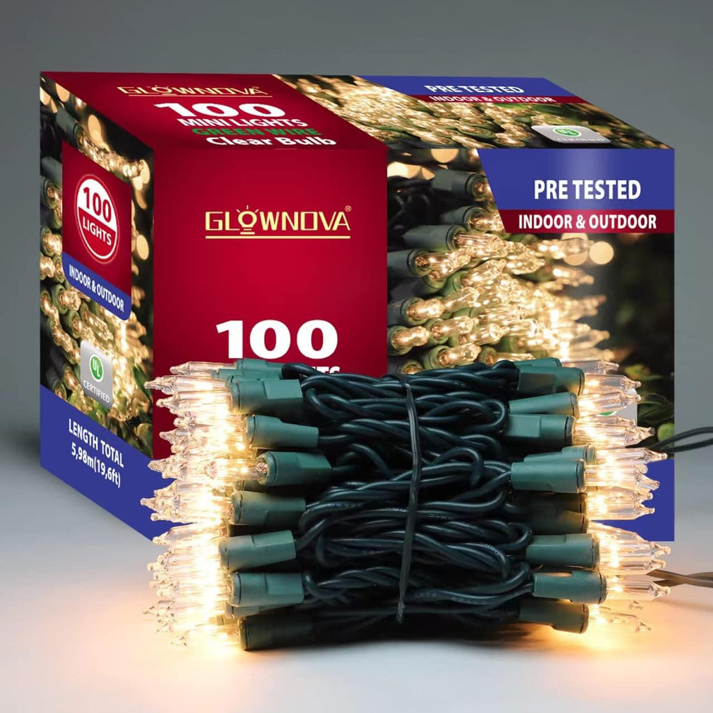Skiennix Mini String Lights - 100 Clear Incandescent Bulbs for Indoor Christmas & Party Decor