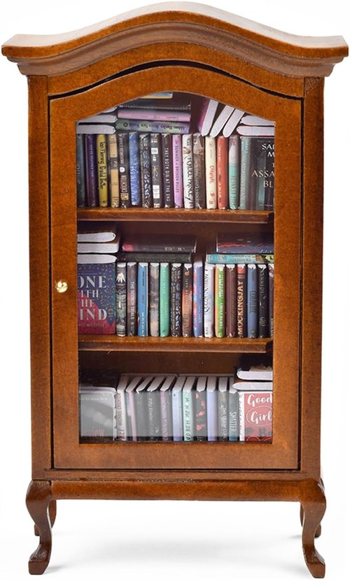 Handcrafted Mini Bookshelf | 100+ Unique Miniature Books for Book Lovers - Perfect Small Library