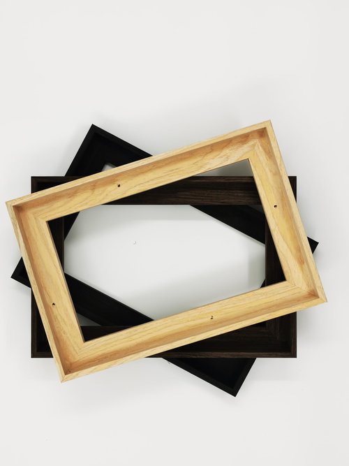 GVS-ART Solid Wood Grain Pattern Floating Frame for 16x20 Artwork Canvas, 7/8" Deep & 1/8“ Space Around For Canvas Painting,Real Solid Wood Canvas Floator Frame 1-Pack