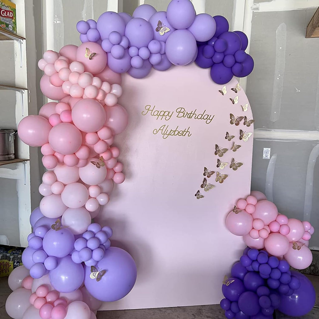 Togvu 12-Inch Metallic Purple Pink Balloons - 60 Pack Confetti Latex for Birthday & Baby Shower Decor