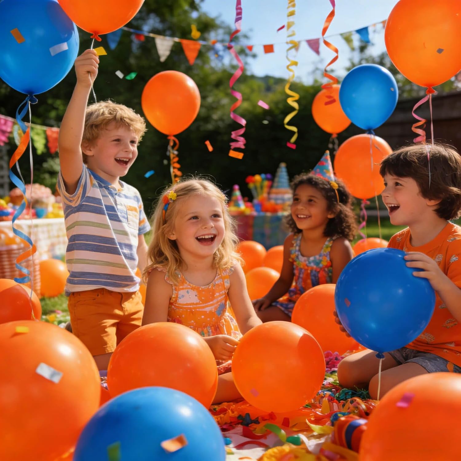 Orange Latex Balloons - 110pcs 12-Inch Balloons for Birthday Party, Baby Shower & Wedding | Includes 2 Ribbons