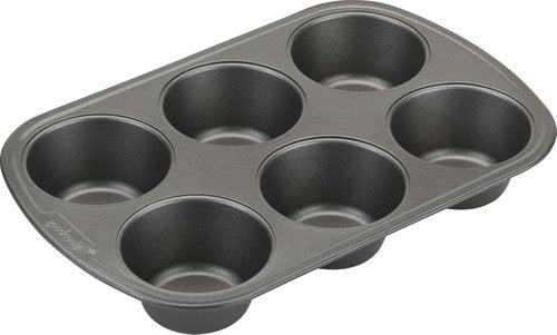 GoodCook Jumbo Texas Muffin Pan - Nonstick Steel Design | 6-Cup Capacity, Gray Finish