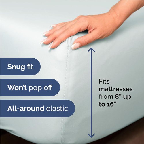 King Size 4-Piece Sheet Set - Ultra-Soft Cooling Bed Sheets | Hotel Luxury Bedding - Ice Blue