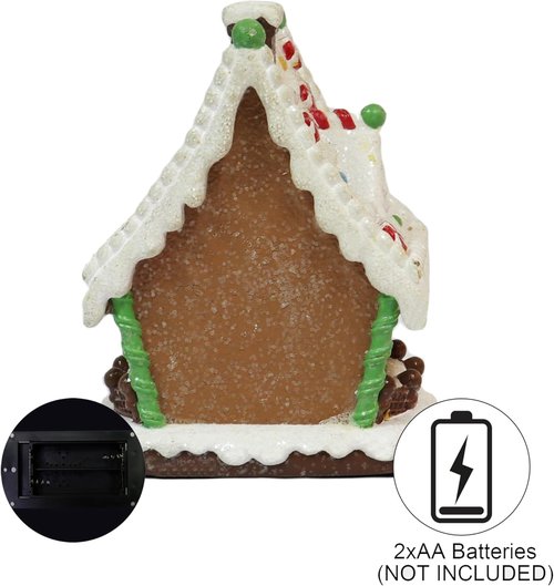 Moments In Time Lighted Gingerbread House Ornament - Handcrafted LED Christmas Centerpiece 6.22”