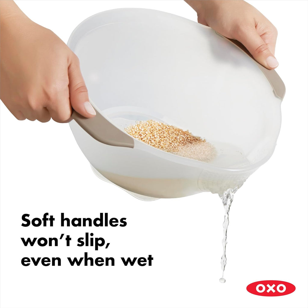 OXO Good Grips Rice Colander - Efficient Washing for Small Grains | Durable & Easy to Use