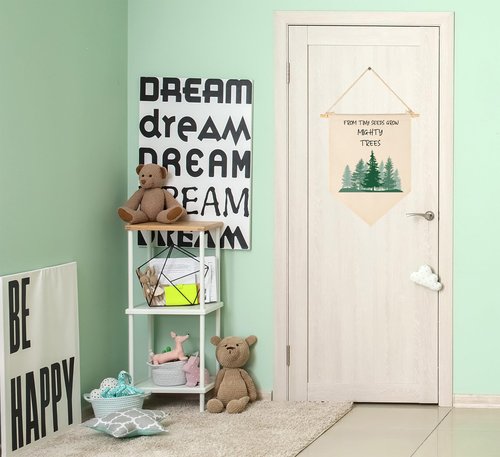 from Tiny Seeds Grow Mighty Trees-Green Forest-Flag Sign Gifts for Baby Boys Girls Kids-Banner Pennant Wall Decor Gifts for Nursery Bedroom Playroom -Baby Gift Shower-New Home Christmas Gift