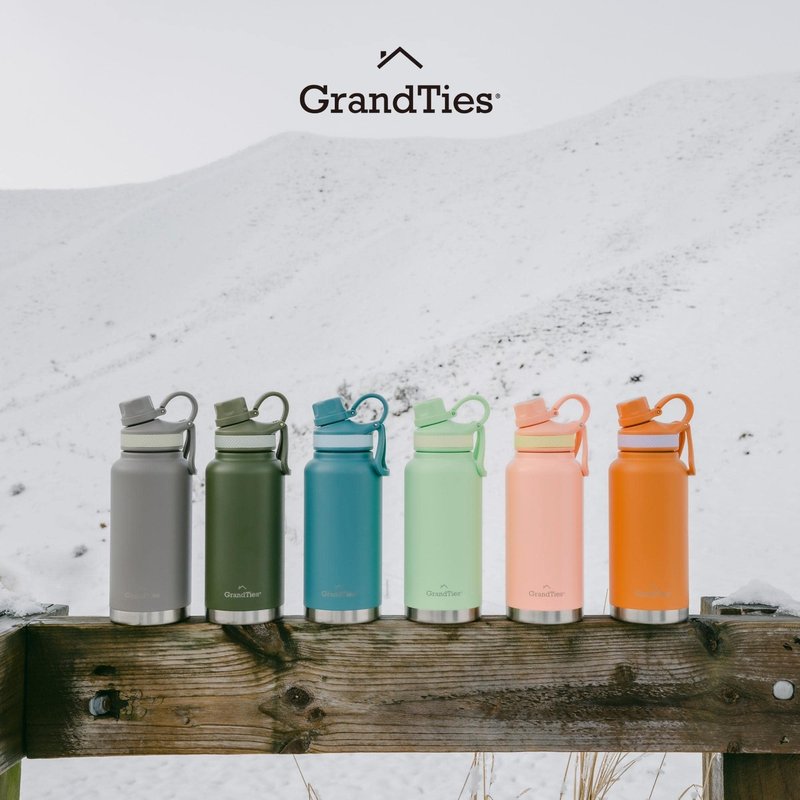 GRANDTIES 2 Lids Sports Stainless Steel Water Bottles – Wide Mouth Vacuum Insulated Reusable Leak Proof BPA-Free Travel Metal Canteen, Thermal Bottles for Men Women Gym (Ivory White 64 oz)