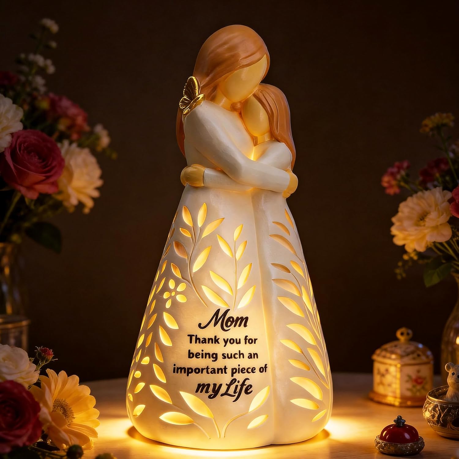 Regine Switzerland Mom Figurine Light - Remote Control Gift for Mother's Day, Birthday & Special Occasions